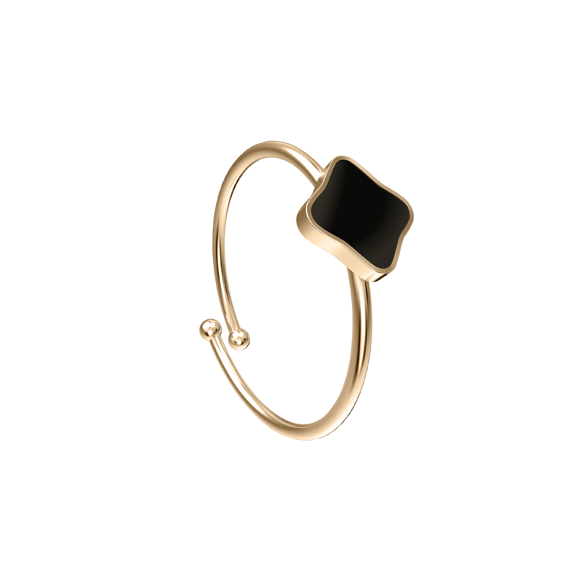 Flora Gold Black Ring
