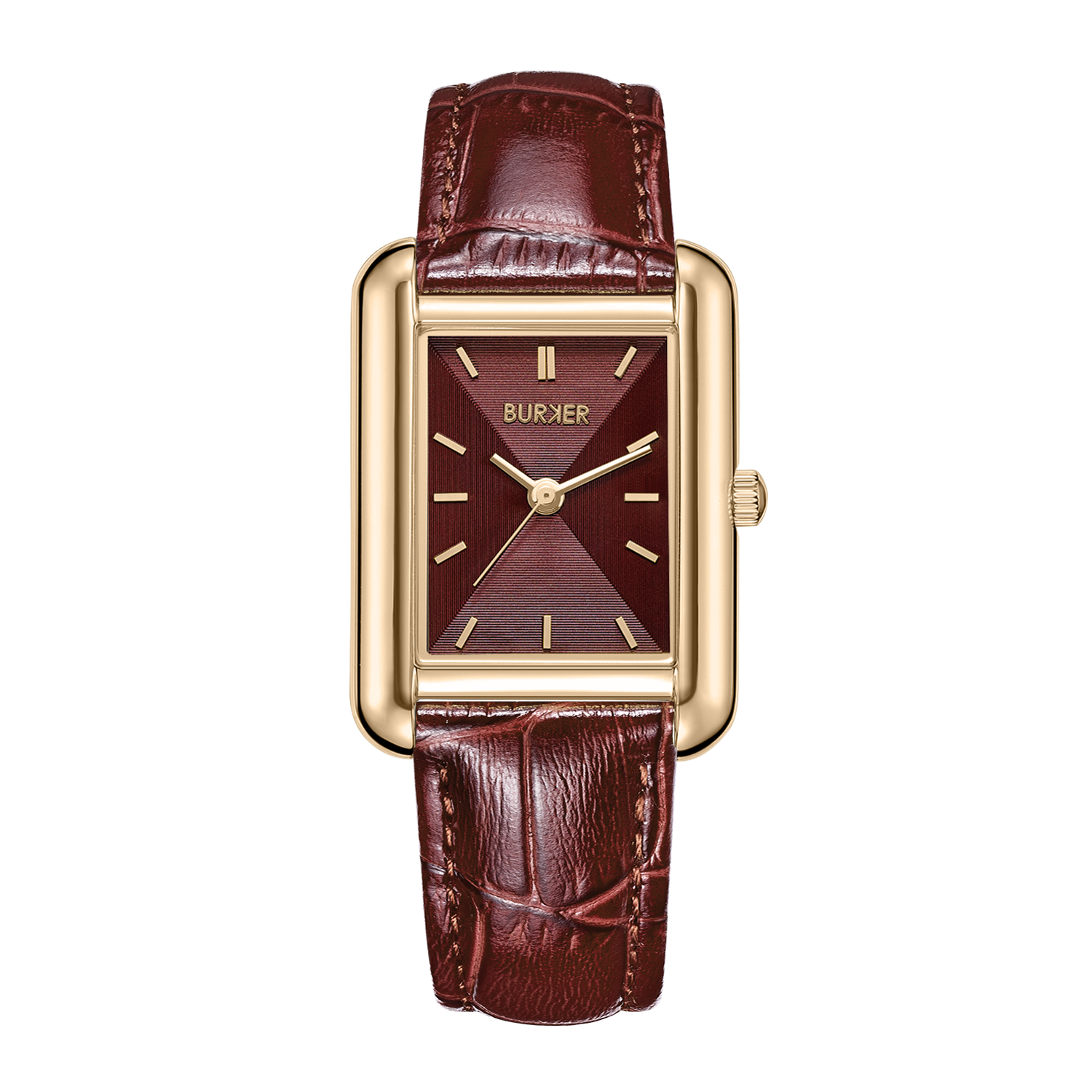 Olivia Gold Burgundy Leather